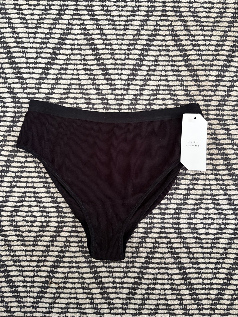 Mary Young Black Ribbed Panty